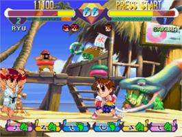 In game image of Pocket Fighter on the Sega Saturn.