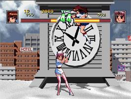In game image of Pretty Fighter X on the Sega Saturn.