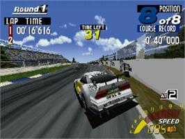 In game image of Sega Touring Car Championship on the Sega Saturn.