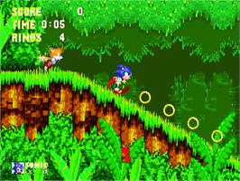 In game image of Sonic Jam on the Sega Saturn.