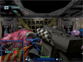 In game image of Space Hulk: Vengeance of the Blood Angels on the Sega Saturn.
