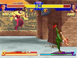 In game image of Street Fighter Alpha: Warriors' Dreams on the Sega Saturn.