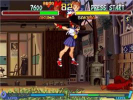 In game image of Street Fighter Alpha 2 on the Sega Saturn.