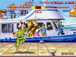 In game image of Street Fighter Collection on the Sega Saturn.