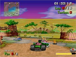 In game image of Street Racer on the Sega Saturn.