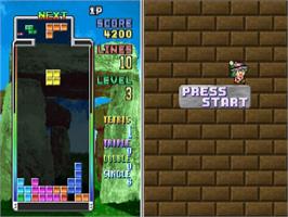 In game image of Tetris Plus on the Sega Saturn.