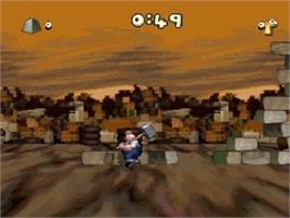 In game image of Trash It on the Sega Saturn.