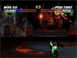 In game image of Ultimate Mortal Kombat 3 on the Sega Saturn.