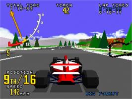 In game image of Virtua Racing on the Sega Saturn.