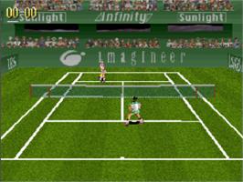In game image of Virtual Open Tennis on the Sega Saturn.
