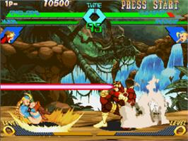 In game image of X-Men Vs. Street Fighter on the Sega Saturn.