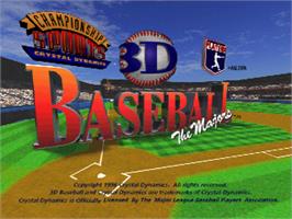 Title screen of 3D Baseball on the Sega Saturn.