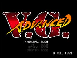 Title screen of Advanced Variable Geo on the Sega Saturn.