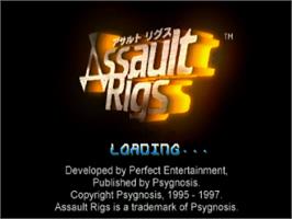 Title screen of Assault Rigs on the Sega Saturn.