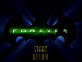 Title screen of Batman Forever on the Sega Saturn.