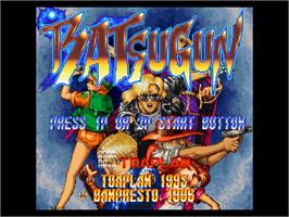 Title screen of Batsugun on the Sega Saturn.
