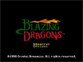 Title screen of Blazing Dragons on the Sega Saturn.