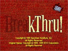Title screen of Break Thru on the Sega Saturn.