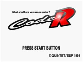 Title screen of Code R on the Sega Saturn.