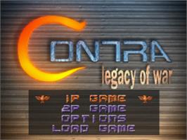 Title screen of Contra: Legacy of War on the Sega Saturn.