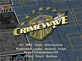 Title screen of Crime Wave on the Sega Saturn.
