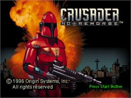Title screen of Crusader: No Remorse on the Sega Saturn.