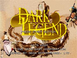Title screen of Dark Legend on the Sega Saturn.