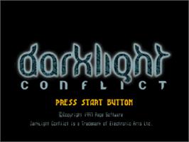 Title screen of Darklight Conflict on the Sega Saturn.