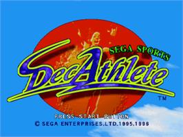 Title screen of Decathlete on the Sega Saturn.