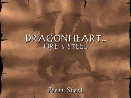 Title screen of DragonHeart: Fire & Steel on the Sega Saturn.