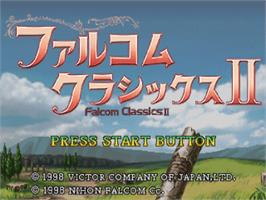 Title screen of Falcom Classics 2 on the Sega Saturn.