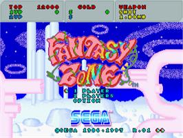 Title screen of Fantasy Zone on the Sega Saturn.
