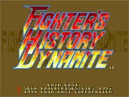 Title screen of Fighter's History Dynamite on the Sega Saturn.