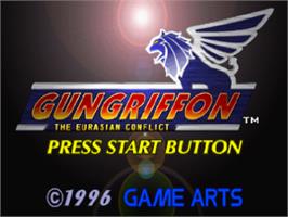 Title screen of Gungriffon: The Eurasian Conflict on the Sega Saturn.
