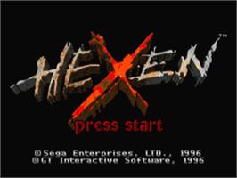 Title screen of Hexen on the Sega Saturn.