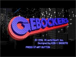 Title screen of Hyper 3D Taisen Battle: Gebockers on the Sega Saturn.