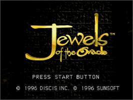 Title screen of Jewels of the Oracle on the Sega Saturn.