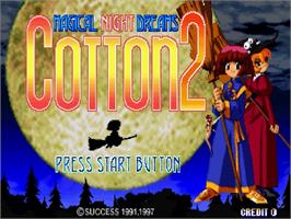 Title screen of Magical Night Dreams: Cotton 2 on the Sega Saturn.
