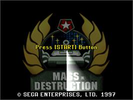Title screen of Mass Destruction on the Sega Saturn.