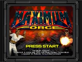 Title screen of Maximum Force on the Sega Saturn.