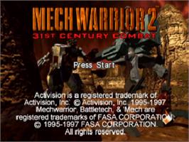 Title screen of MechWarrior 2: 31st Century Combat on the Sega Saturn.