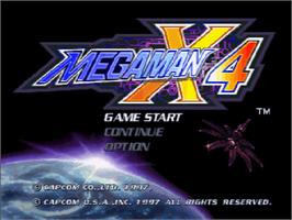Title screen of Mega Man X4 on the Sega Saturn.