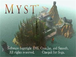 Title screen of Myst on the Sega Saturn.