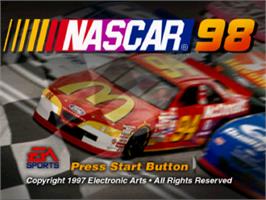 Title screen of NASCAR 98 on the Sega Saturn.