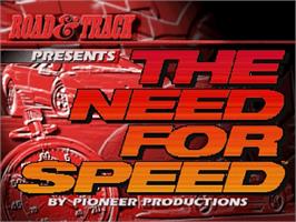 Title screen of Need for Speed on the Sega Saturn.