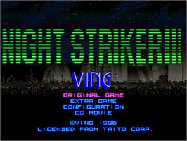 Title screen of Night Striker S on the Sega Saturn.