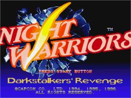Title screen of Night Warriors: Darkstalkers' Revenge on the Sega Saturn.