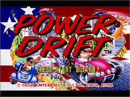 Title screen of Power Drift on the Sega Saturn.
