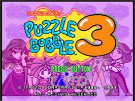 Title screen of Puzzle Bobble 3 on the Sega Saturn.