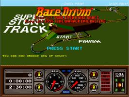 Title screen of Race Drivin' on the Sega Saturn.